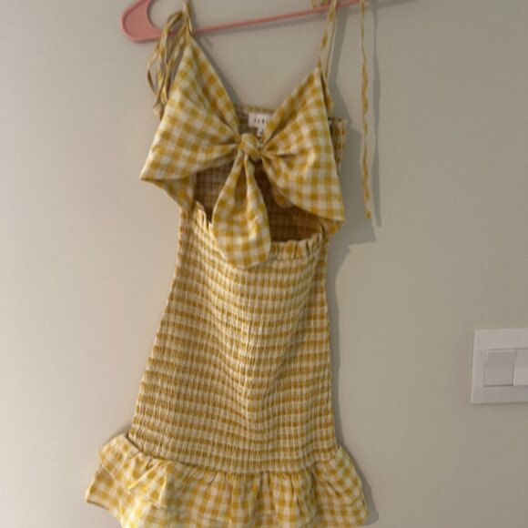 Mable yellow gingham plaid dress size small - Picture 9 of 14